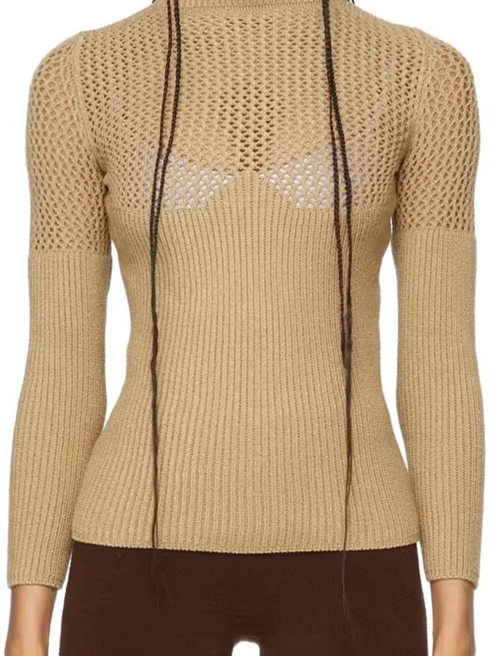 Women's Beige otherway Long-Sleeve Sweater